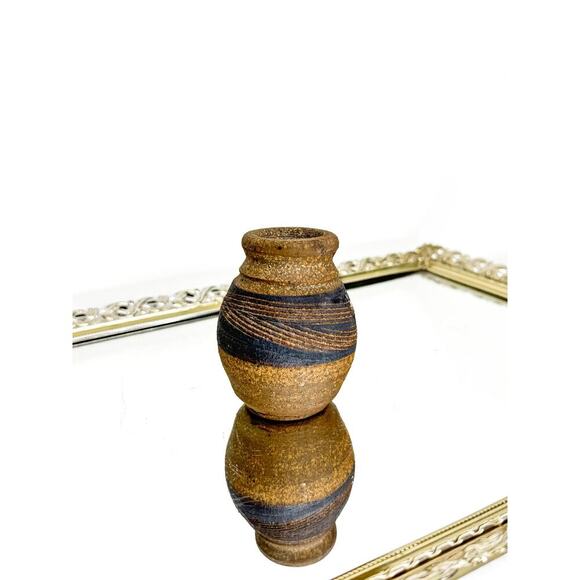 Vinthae Handmade Pair of Mini Pottery Vase /Small Clay/Pottery Vessel - Picture 1 of 7